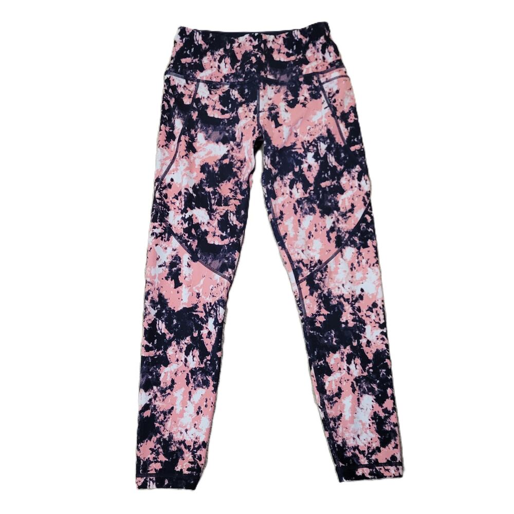 Sweaty Betty Womens Power Pocket Leggings 7/8 Length Size XS Tie Dye Blue Pink